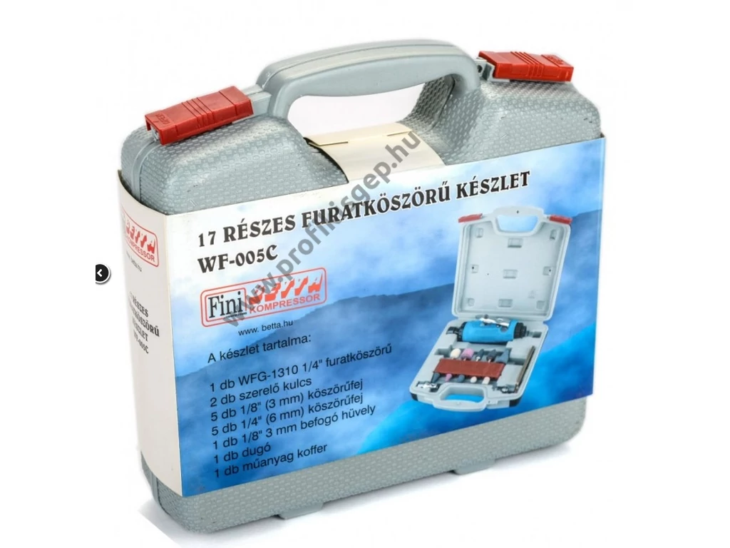 BETTA WF005C Pneumatikus furatköszörű készlet, 3mm és 6mm befogó, 22.000 fordulatszám