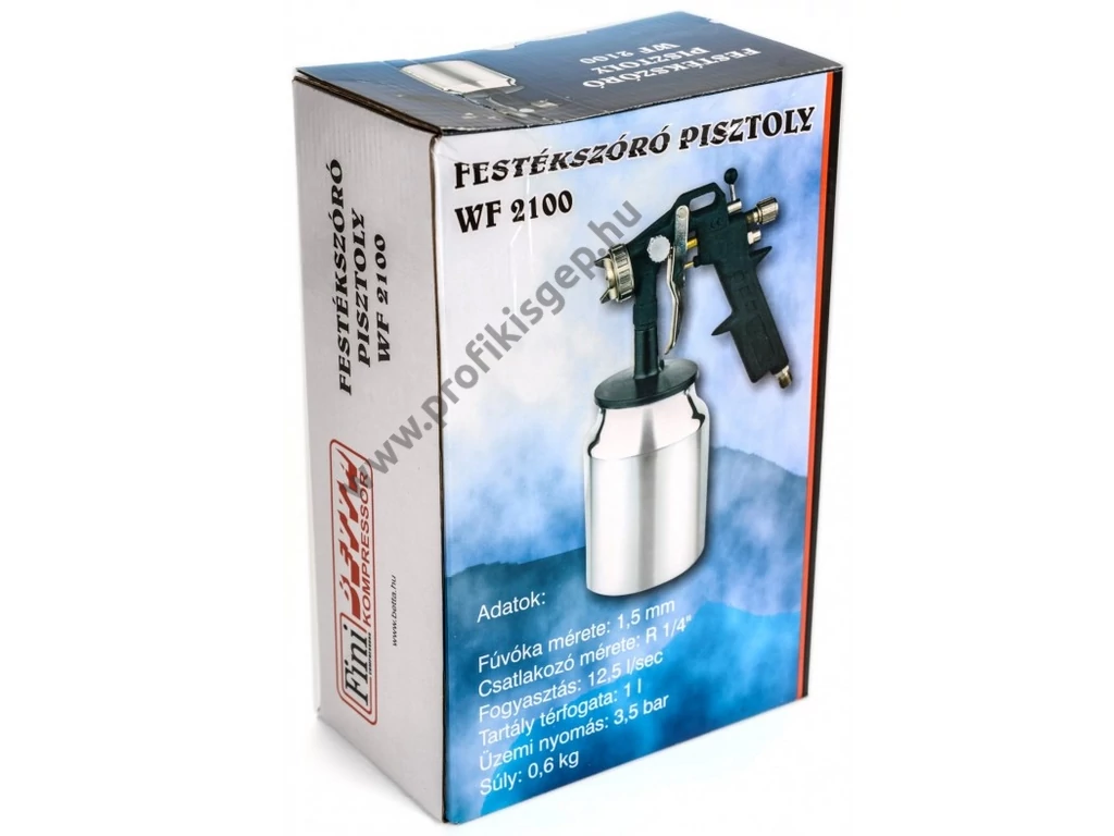 BETTA WF2100 festékszóró, alsótartályos, 1000ml, fúvóka: 1,5mm, max.354 l/min, 3,5 Bar, 1/4" tömlőcsatlakozó