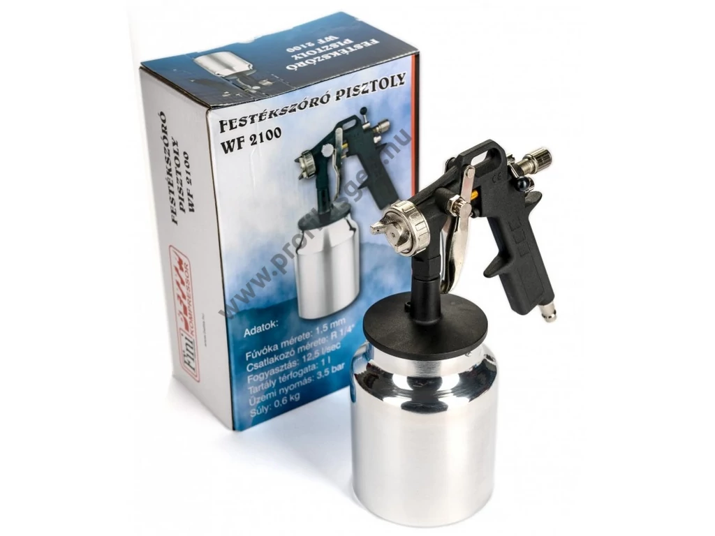 BETTA WF2100 festékszóró, alsótartályos, 1000ml, fúvóka: 1,5mm, max.354 l/min, 3,5 Bar, 1/4" tömlőcsatlakozó