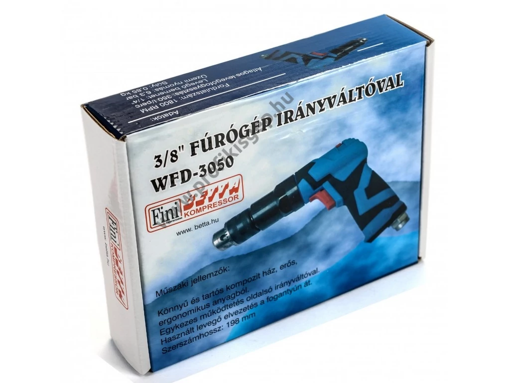 Betta WFD3050 Pneumatikus fúró irányváltóval, fogaskoszorús tokmány 10mm-ig, 10Nm,