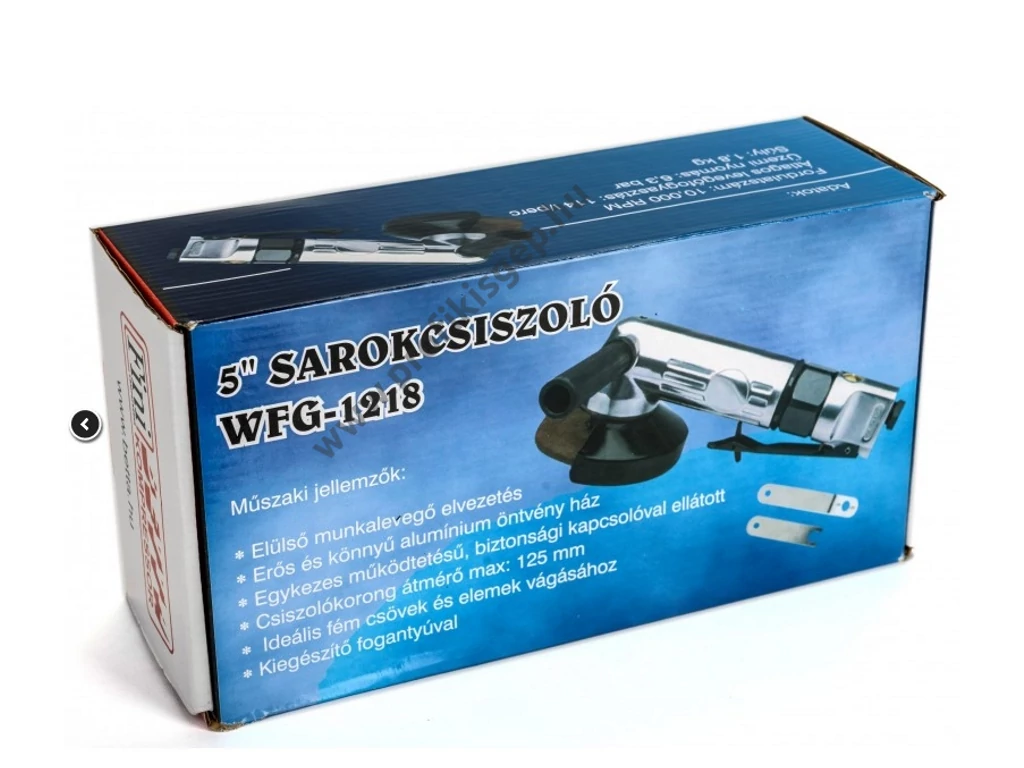 BETTA WFG1218 Pneumatikus sarokcsiszoló, 125mm csiszolóméret, 10.000 fordulatszám