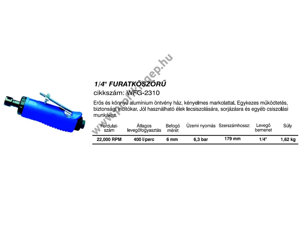 BETTA WFH3040 Pneumatikus vésőgép, 10,2mm befogó, 4.500 ütésszám
