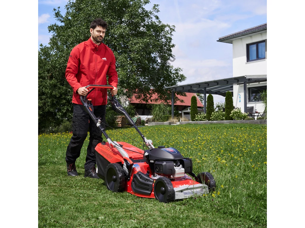 SOLO BY AL-KO 5274 VS-H Benzinmotoros önjáró fűgyűjtős fűnyíró, 51cm, Honda  201cm3, mulcsbetét, csapágyazott kerék