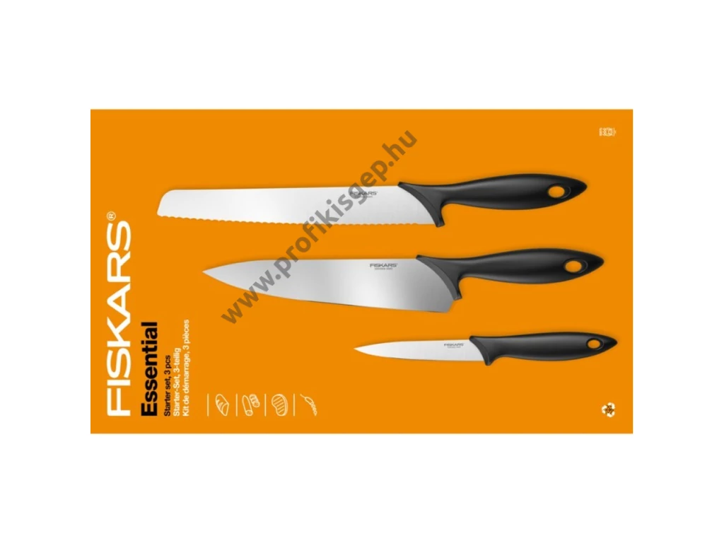 Fiskars Essential 3 db-os kezdő késkészlet