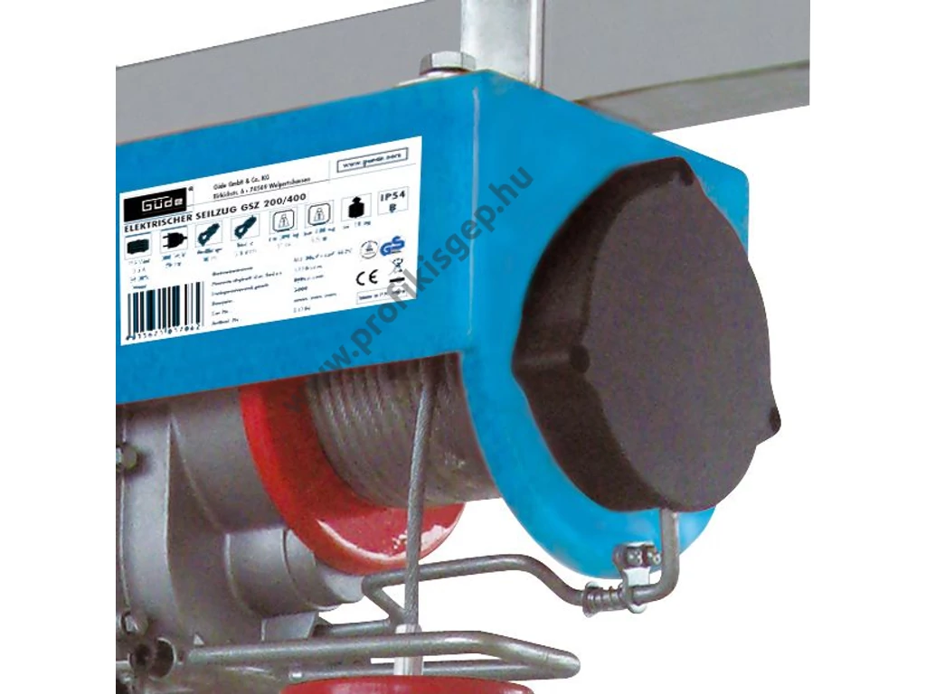 GÜDE GSZ 200/400L Elektromos csörlő, drótköteles emelő,  230V/750W, 200/400kg, 11/5.5 méter