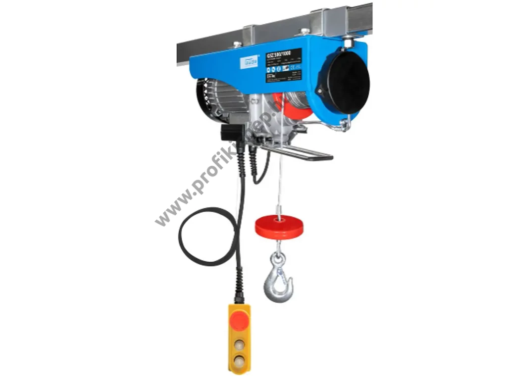 Güde GSZ 500/1000 Elektromos csörlő, drótköteles emelő,  230V/1600W, 500/1000kg, 12/6 méter