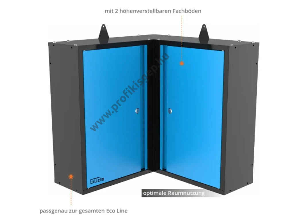 Güde GWES 2TE Fali sarokszekrény, 600x600x200mm, lapraszerelt