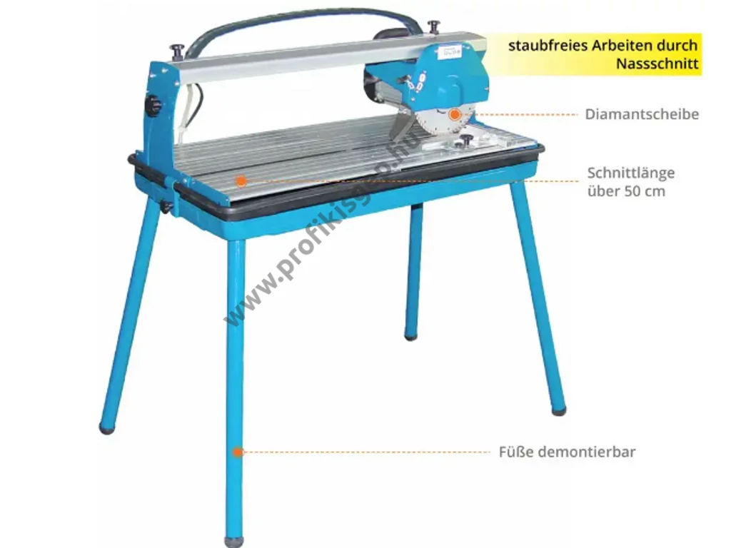 Güde RFS 200 elektromos vizes csempevágó, 0.8kW, 230V, 200mm tárcsaátmérő, Vágási hossz 520mm-ig