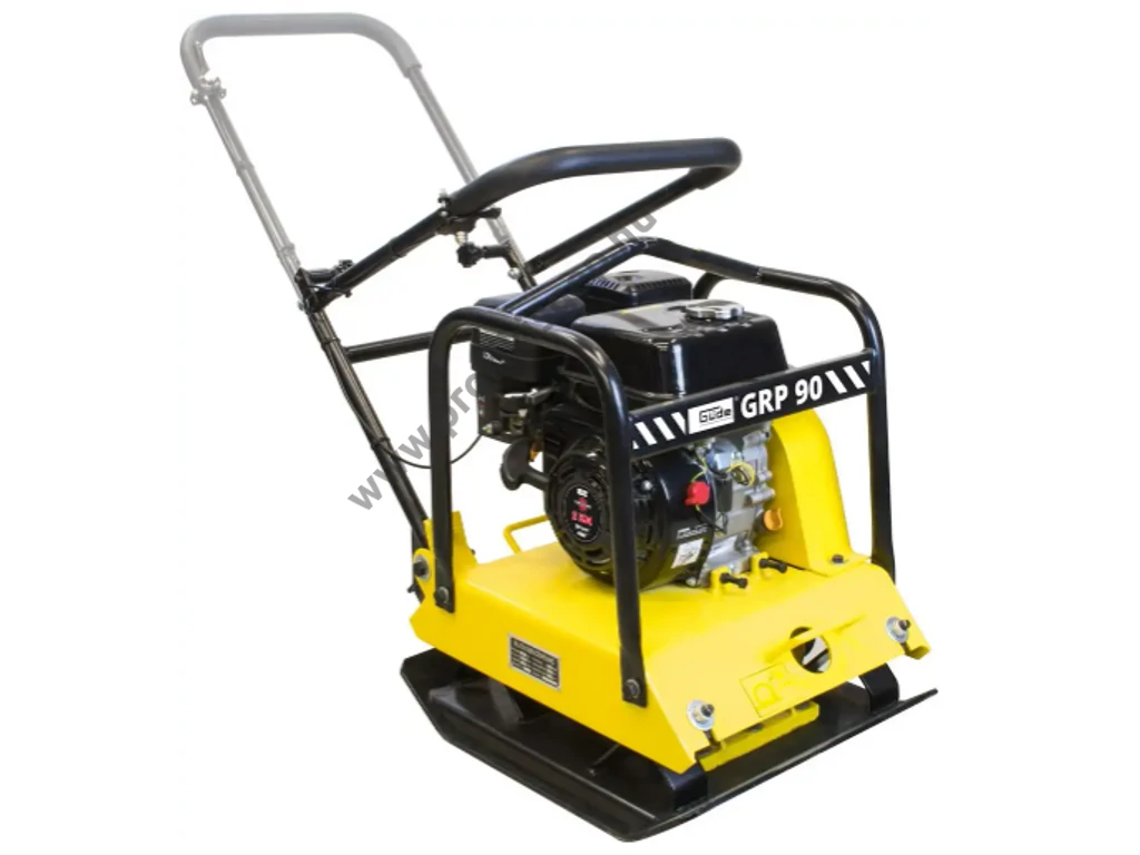 Güde GRP 90 lapvibrátor, Motor: OHV 196cm3, 16kN, 54x45cm, 94kg, szállítókerék, gumilap