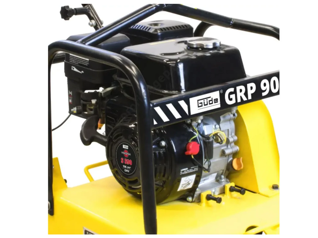 Güde GRP 90 lapvibrátor, Motor: OHV 196cm3, 16kN, 54x45cm, 94kg, szállítókerék, gumilap
