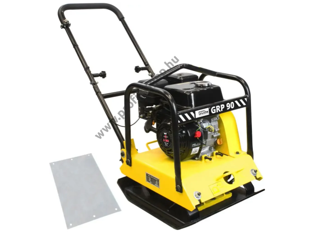 Güde GRP 90 lapvibrátor, Motor: OHV 196cm3, 16kN, 54x45cm, 94kg, szállítókerék, gumilap