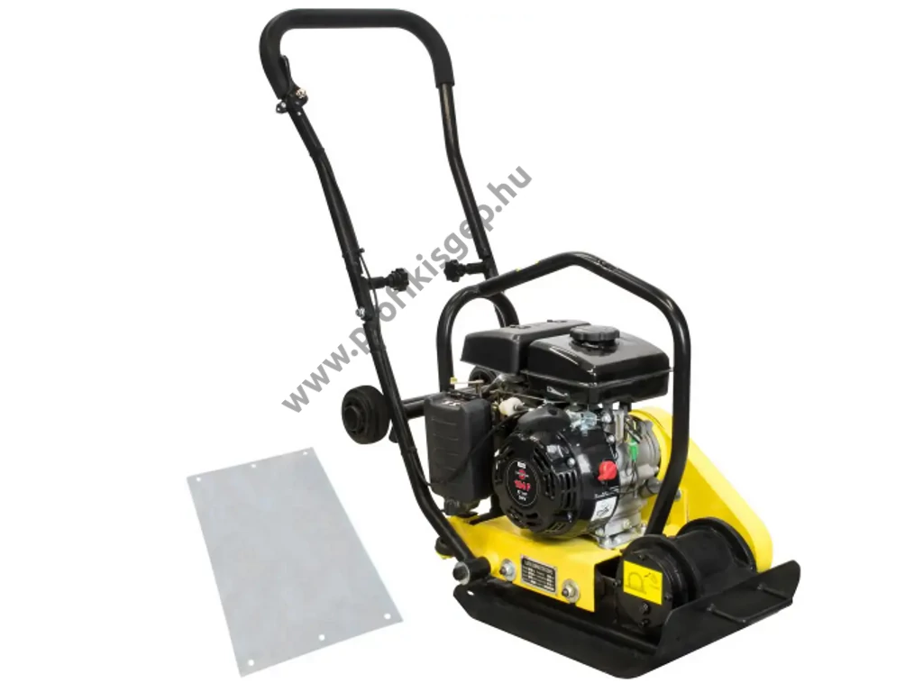 Güde GRP 50 lapvibrátor, Motor: OHV 79cm3, 8.5kN, 43x30cm, 61kg, szállítókerék, gumilap