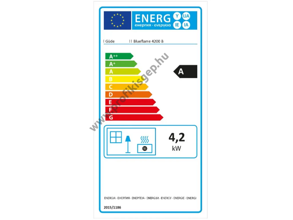 Güde 4200 B PB gázos kályha (Siesta kályha), 4,2kW, tömlővel és gázreduktorral