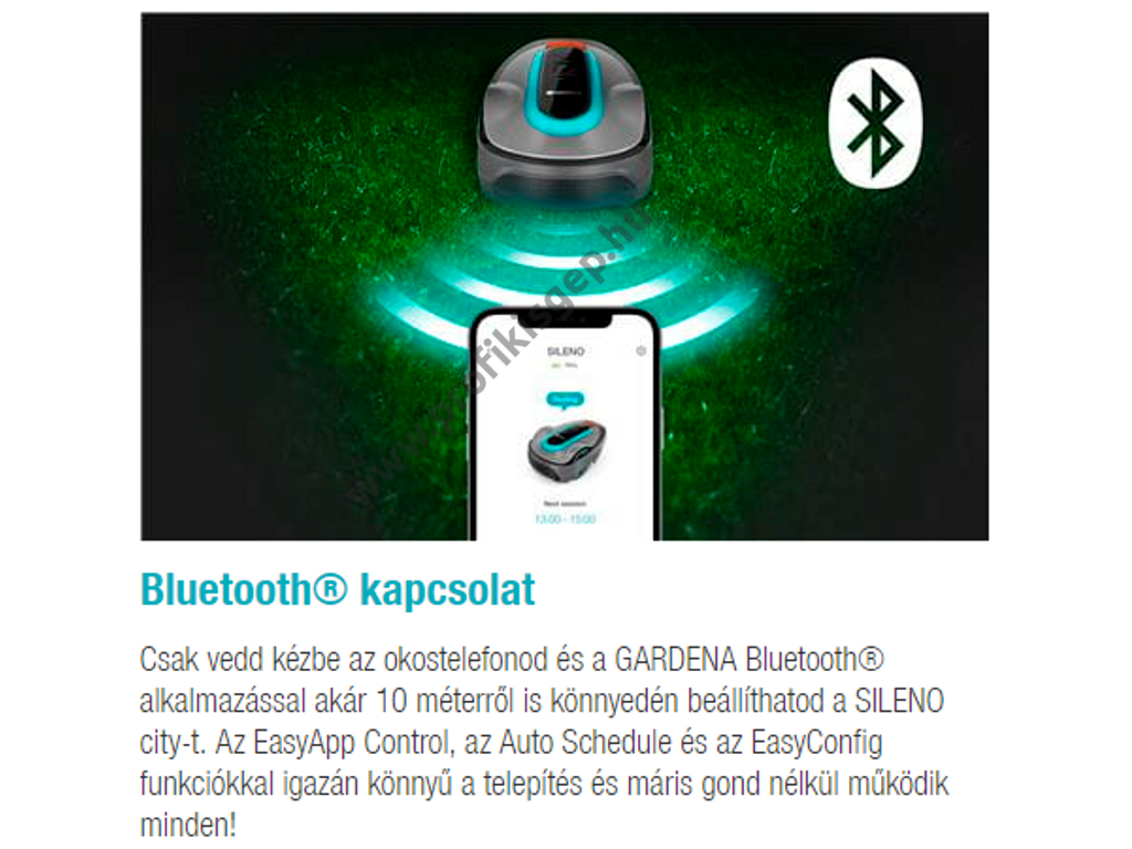 Gardena SILENO minimo 250 robotfűnyíró, 18V, 2 Ah,250m2, 150 méter telepítő huzal - 15201-32