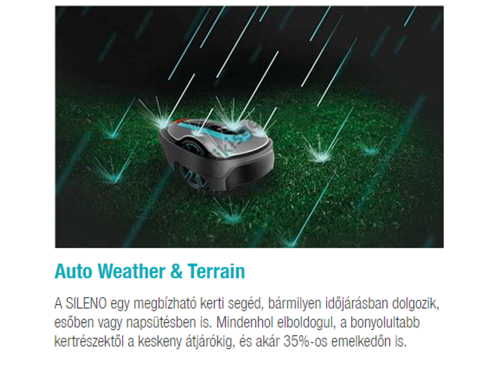 Gardena SILENO minimo 250 robotfűnyíró, 18V, 2 Ah,250m2, 150 méter telepítő huzal - 15201-32