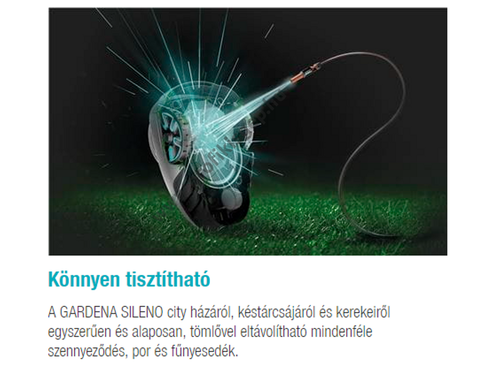 Gardena SILENO city 400 robotfűnyíró, 18V, 2 Ah, 400m2, 150 méter telepítő huzal - 15004-32