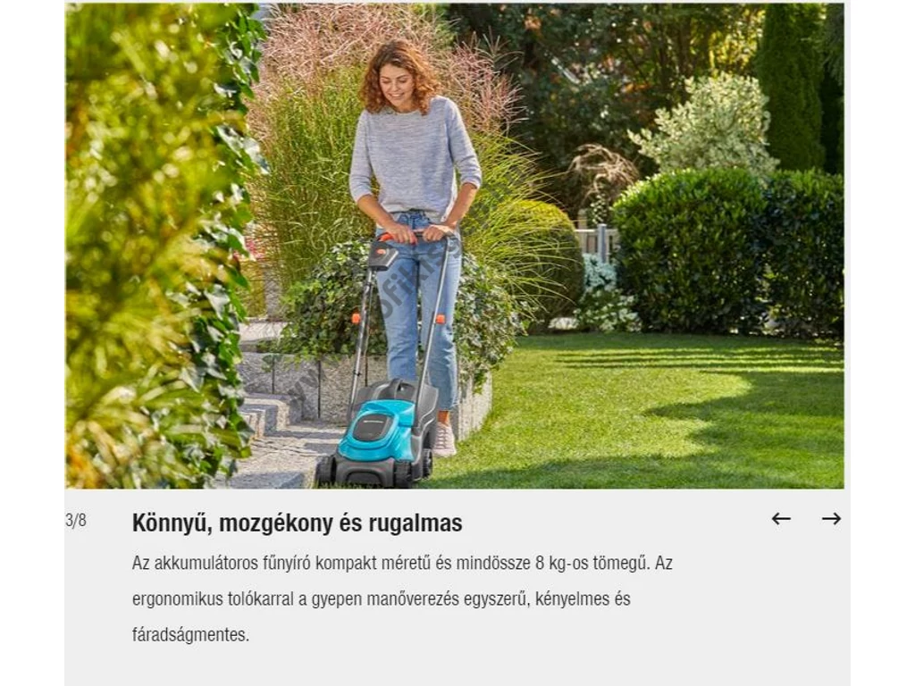 Gardena PowerMax 30/18V P4A akkumulátoros fűnyíró, 30 cm, 18V akku és töltő nélkül