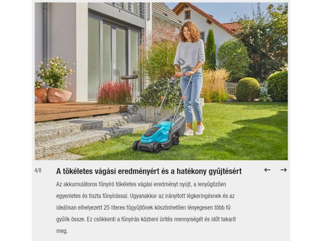 Gardena PowerMax 30/18V P4A akkumulátoros fűnyíró, 30 cm, 18V akku és töltő nélkül