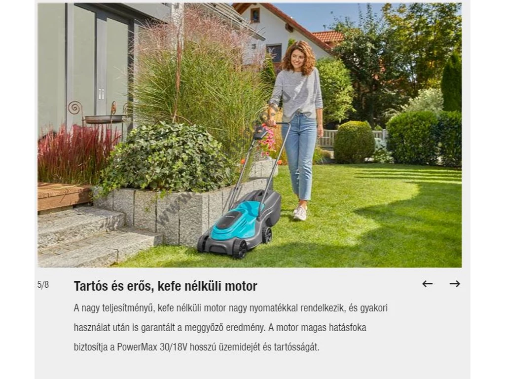 Gardena PowerMax 30/18V P4A akkumulátoros fűnyíró, 30 cm, 18V akku és töltő nélkül