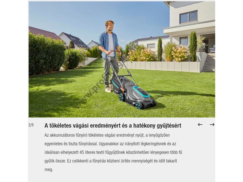 Gardena PowerMax 37/36V P4A akkumulátoros fűnyíró, 37 cm, 18V, akku és töltő nélkül