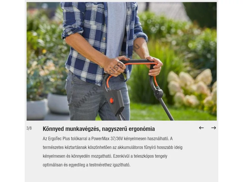 Gardena PowerMax 37/36V P4A akkumulátoros fűnyíró, 37 cm, 18V, akku és töltő nélkül