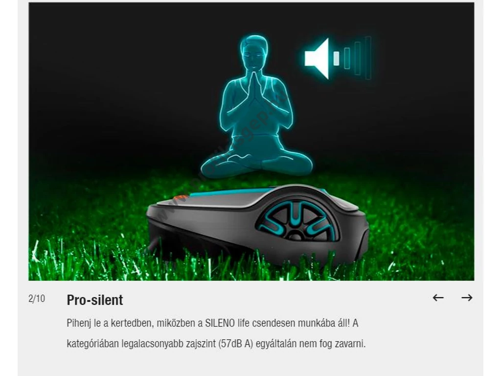 Gardena SILENO life 1500 robotfűnyíró, 18V, 2Ah, 1500m2, 250 méter telepítő huzal,  GARDENA Bluetooth® App