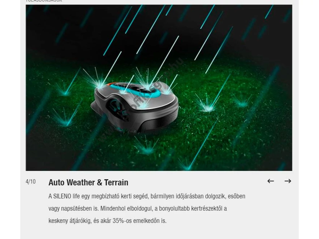 Gardena SILENO life 1500 robotfűnyíró, 18V, 2Ah, 1500m2, 250 méter telepítő huzal,  GARDENA Bluetooth® App
