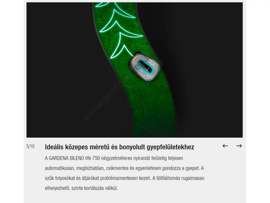 Gardena SILENO life 1500 robotfűnyíró, 18V, 2Ah, 1500m2, 250 méter telepítő huzal,  GARDENA Bluetooth® App