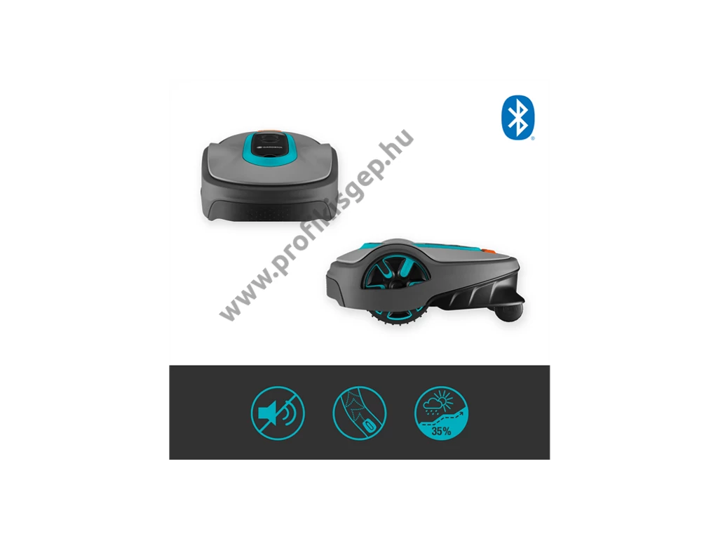 Gardena SILENO life 1500 robotfűnyíró, 18V, 2Ah, 1500m2, 250 méter telepítő huzal,  GARDENA Bluetooth® App