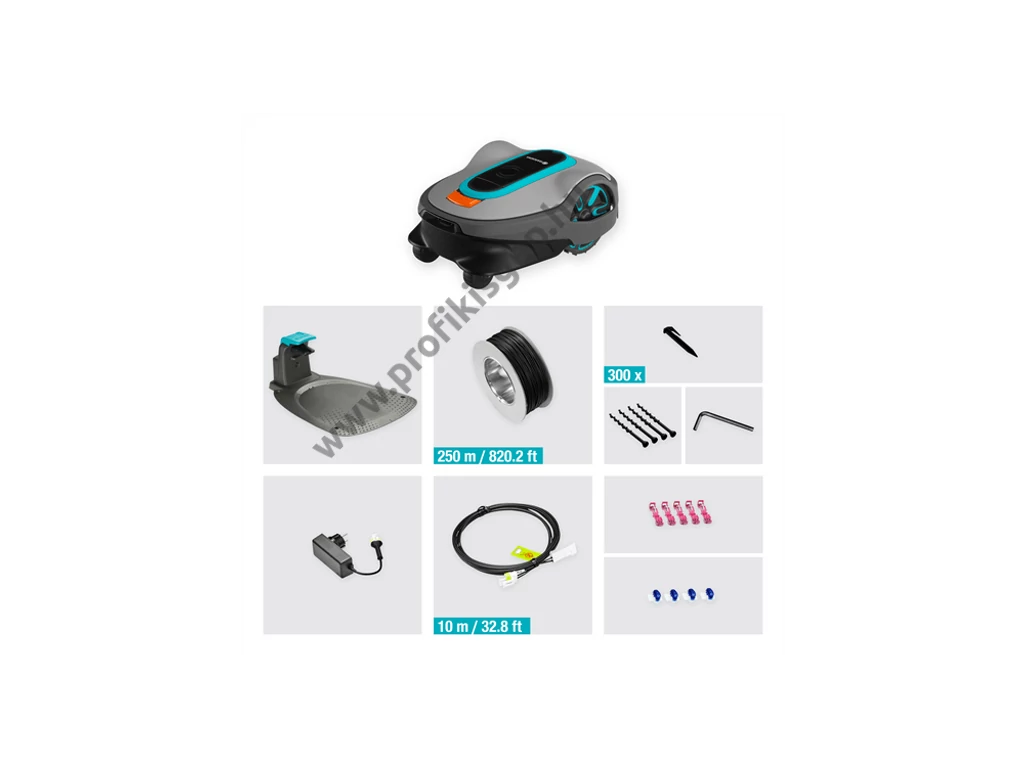 Gardena SILENO life 1500 robotfűnyíró, 18V, 2Ah, 1500m2, 250 méter telepítő huzal,  GARDENA Bluetooth® App