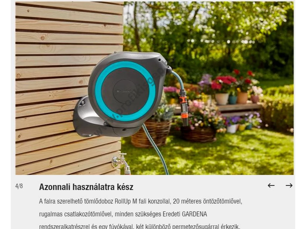 Gardena RollUp M automata tömlődob szett 20 m 11mm  tömlővel, csatlakozókkal