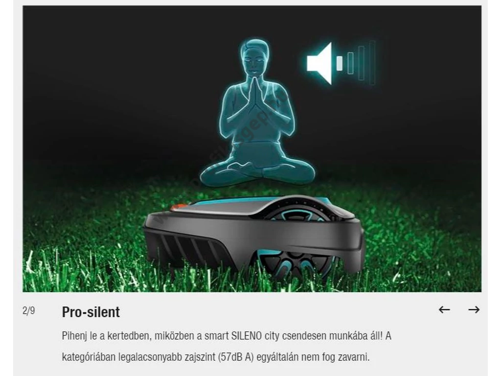 Gardena Smart SILENO city 500 robotfűnyíró , 18V, 2Ah, 500m2, 150 méter telepítő huzal, GARDENA smart system App