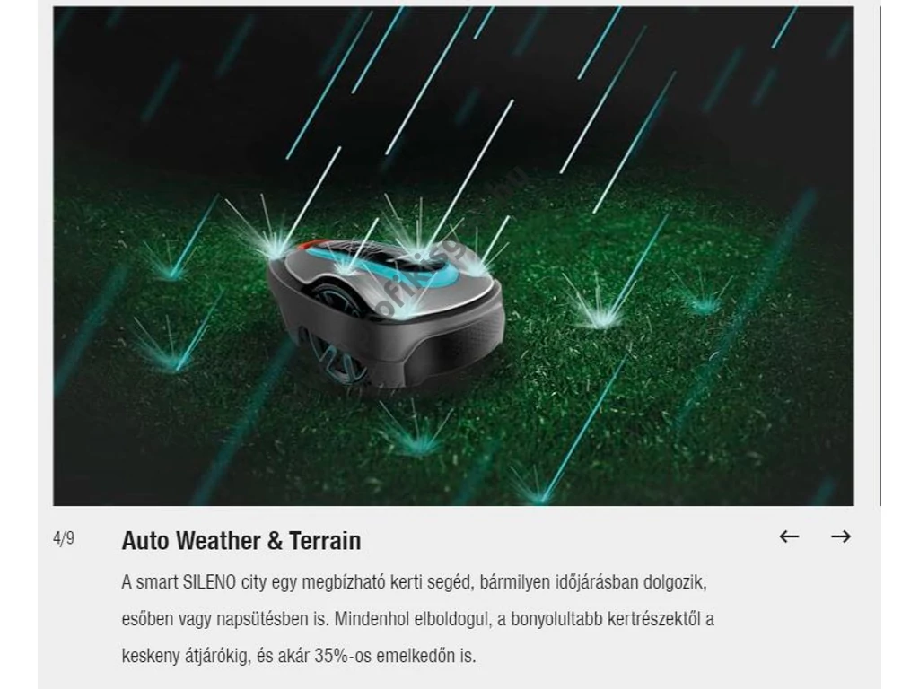 Gardena Smart SILENO city 500 robotfűnyíró , 18V, 2Ah, 500m2, 150 méter telepítő huzal, GARDENA smart system App
