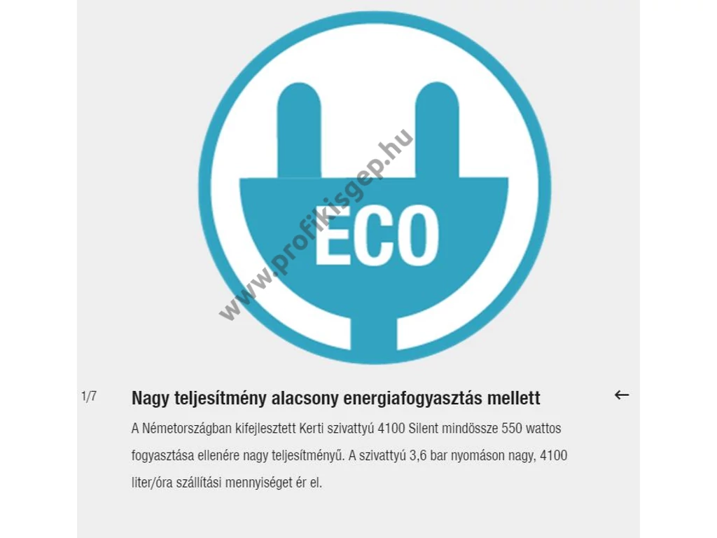 Gardena 4100 Silent elektromos felszíni vízszivattyú, 550W, 4100L, 3.6bar, szívókészlettel
