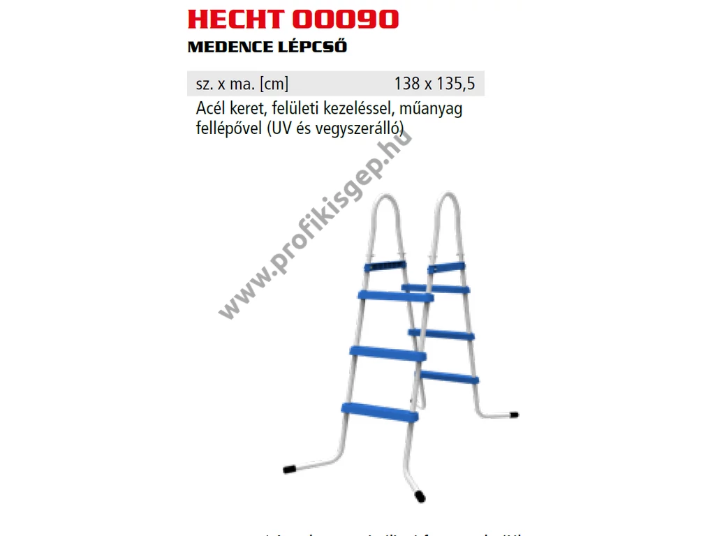HECHT 00090 medence lépcső magasság 90 cm medencemérethez