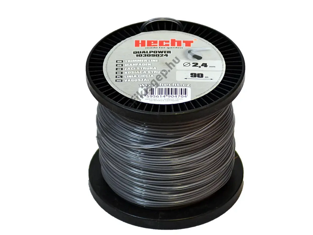 HECHT 10309024 bozótvágó damil, vágószál maggal, DUAL POWER, 2,4mmx90 méter, kerek