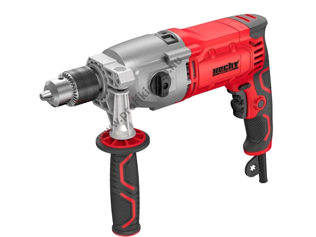 HECHT 1077 elektromos fúró, ütvefúró, 1200W, 13mm fogaskoszorús tokmány, 2 sebesség
