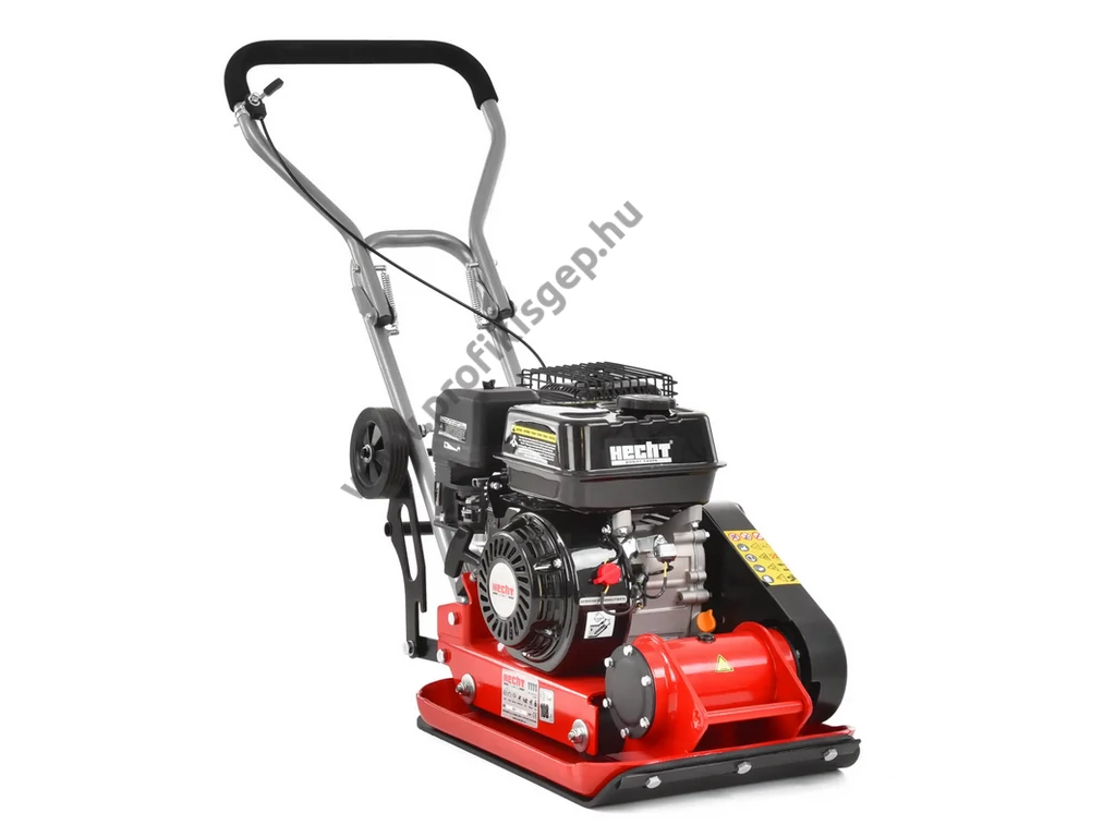 HECHT 1111 lapvibrátor, Motor: Loncin 196cm3, 11kN, 53x37cm, 63kg, szállítókerék, gumilap
