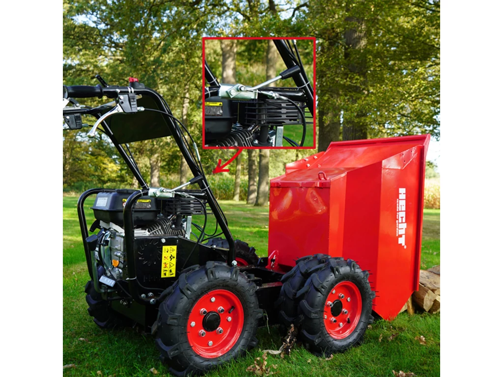 HECHT 2650 benzinmotoros szállító, Loncin 196cm3, 3 előre, 1 hátra, 2+2 kerék elől, Max: 500kg-ig,