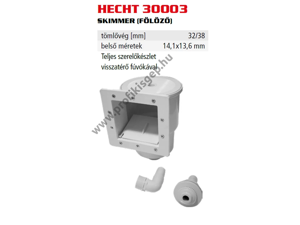 HECHT 30003 medence skimmer, fölöző, 32/38mm tömlővég