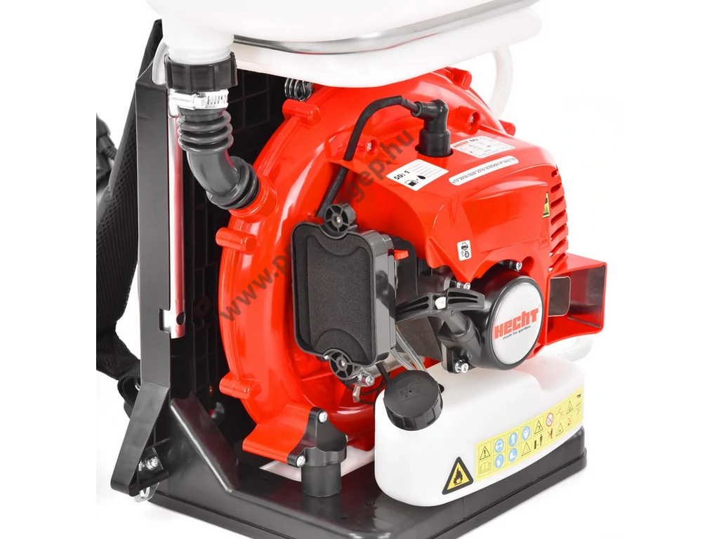 HECHT 443 Benzinmotoros permetező, 2 ütemű, 43cm3, 2.2Le, tartály: 14 liter, segédszivattyúval