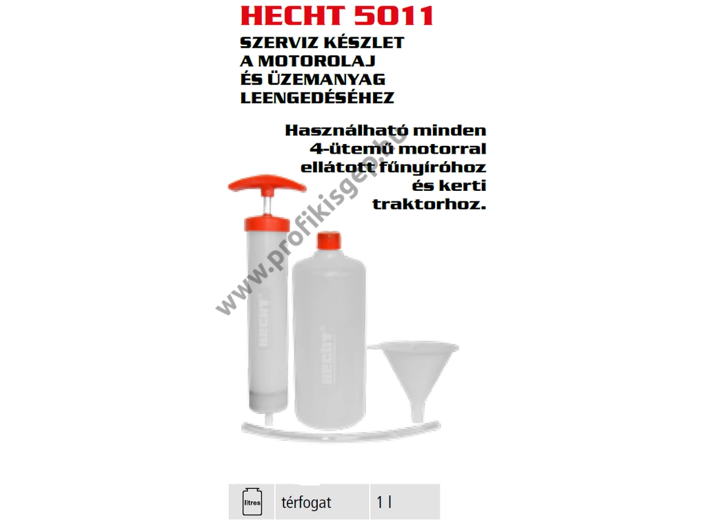 HECHT 5011 olajszívó készlet, szervízkészlet olajcseréhez