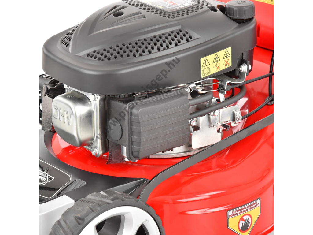 HECHT 543 SWE 5IN1 Benzinmotoros önjáró fűgyűjtős fűnyíró, 43cm, OHV 98cm3, Önindító, oldalkidobó, mulcsbetét, csapágyazott kerék