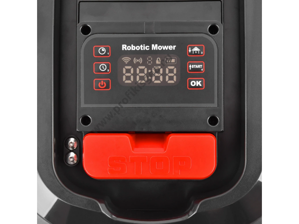 HECHT 5612 fűnyíró robot, 20V, 5Ah, 1200m2, 200 méter telepítő huzal