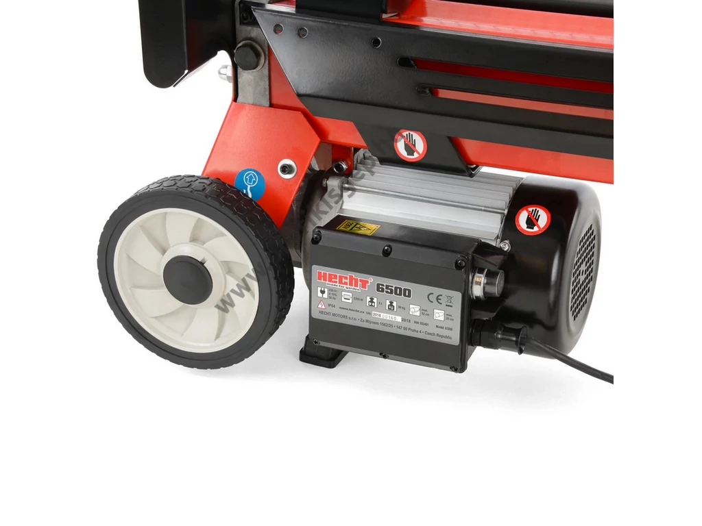 HECHT 6500 vízszintes rönkhasító, 5 tonna, 230V, 2200W, hossz: 52cm-ig, állvány és kereszthasító külön rendelhető