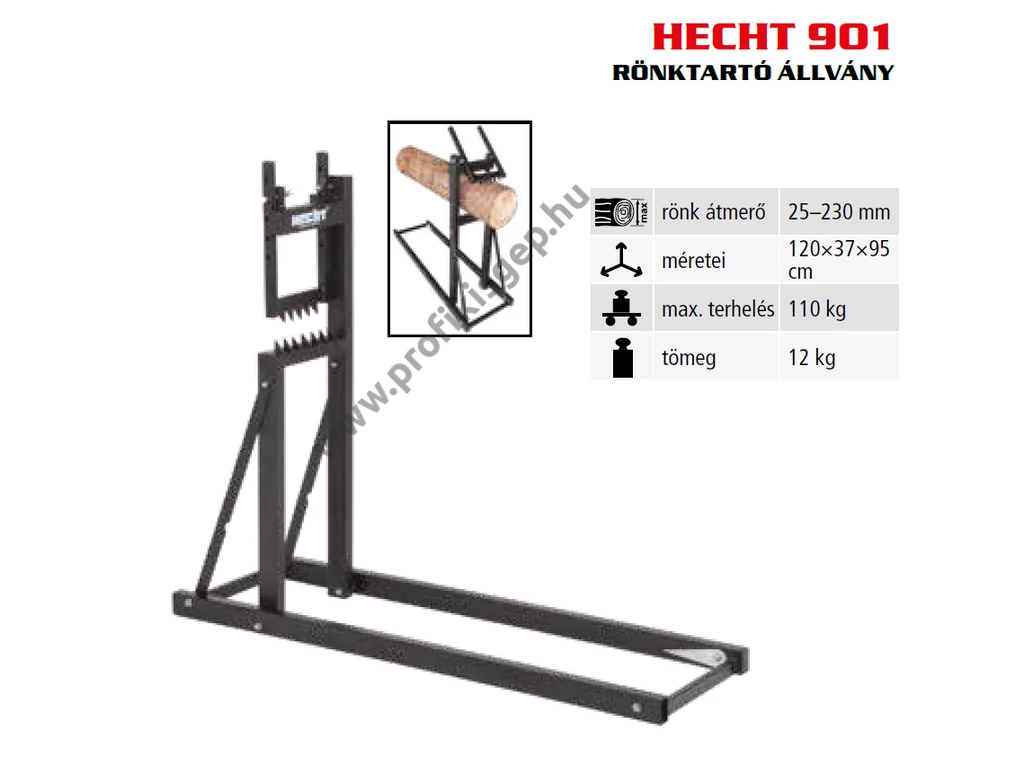 HECHT 901 Rönktartó bakk, fűrész állvány, max: 110 kg-ig