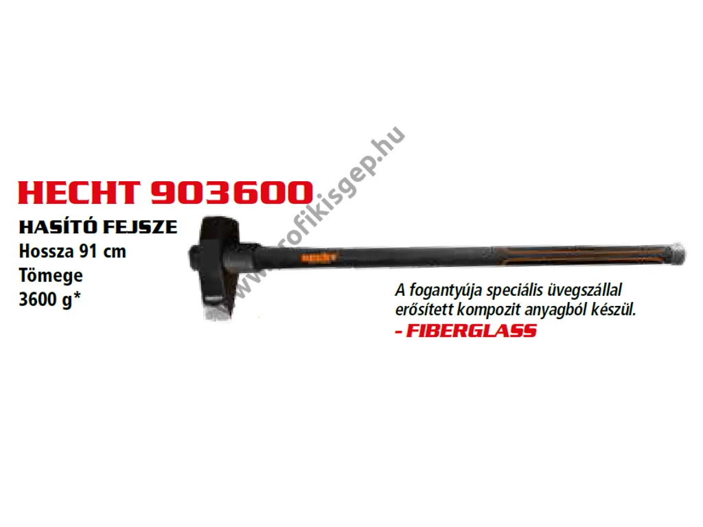 HECHT 903600 Balta, hasító fejsze, 3600g, 90cm, üvegszálerősített nyél