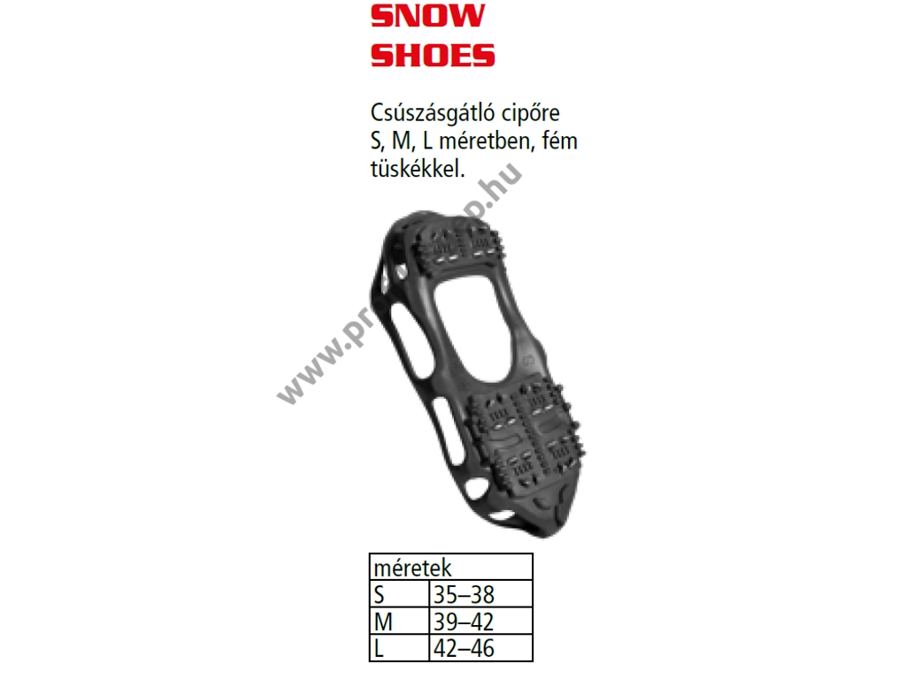 HECHT SNOWSHOESS Csúszásgátló cipőre, fém tüskékkel "S"méret, 35-38