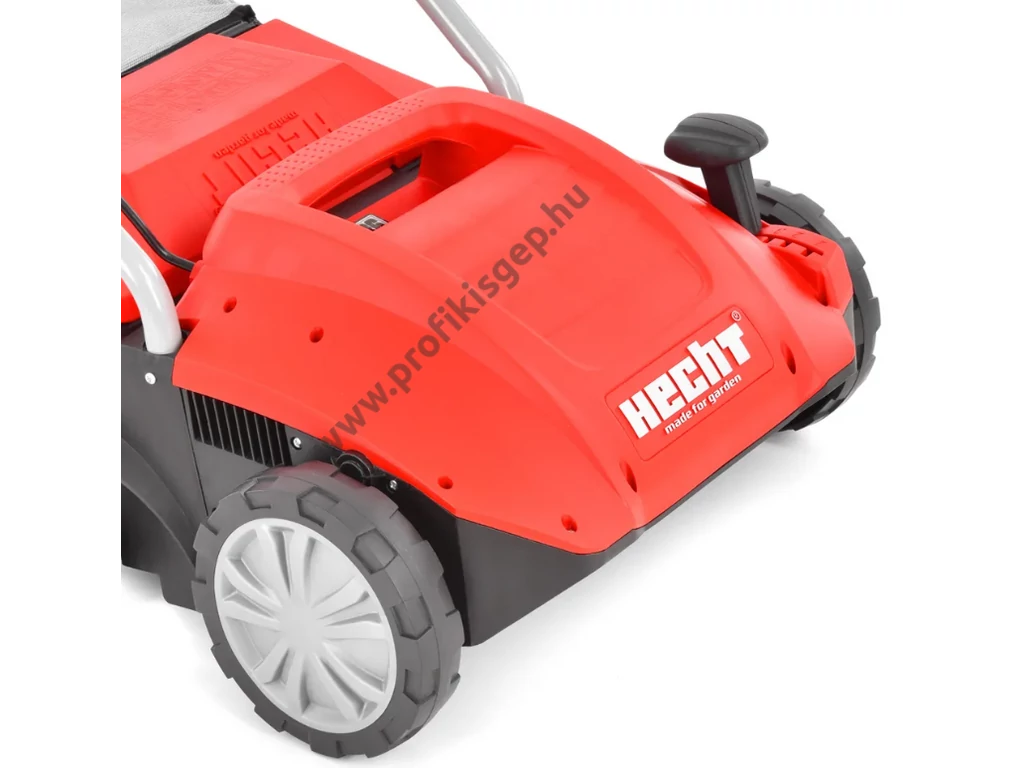 HECHT 1420 2IN1 elektromos gyepszellőztető, gyeplazító, 32cm, 1500W, 16 acél kés, rugós tengely, fűgyűjtő, ékszíjas turbó motor