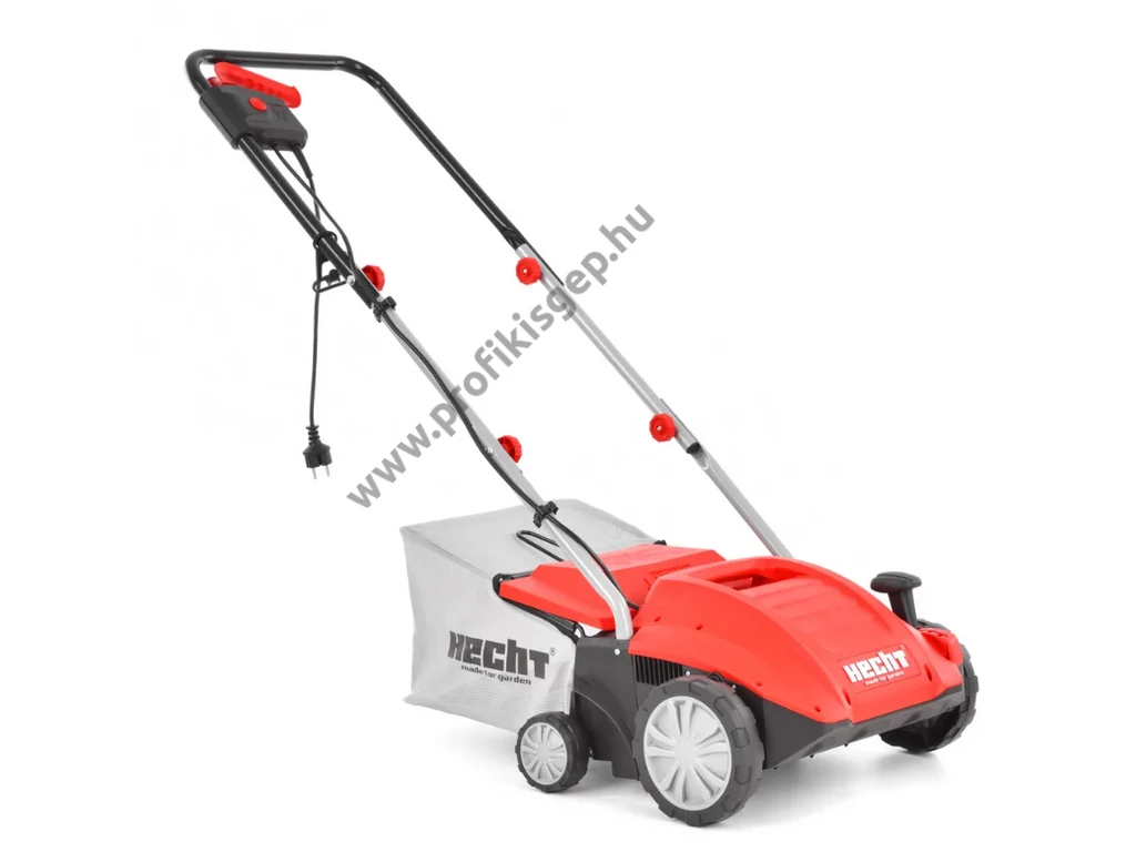 HECHT 1420 2IN1 elektromos gyepszellőztető, gyeplazító, 32cm, 1500W, 16 acél kés, rugós tengely, fűgyűjtő, ékszíjas turbó motor